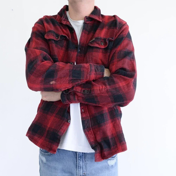 Orvis Red Black Checker Button Up Shirt -  Medium - Picture 2 of 15